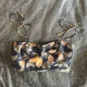 Abercrombie & Fitch lemon print top size xs with tie straps